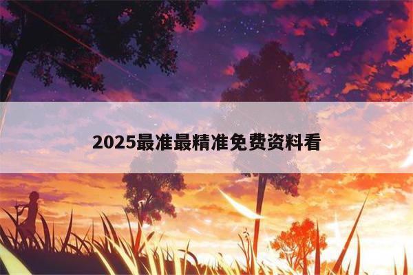2025最准最精准免费资料看
