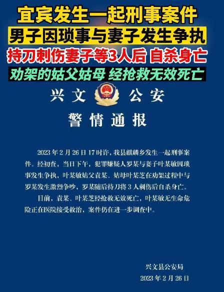 四川宜宾一小区发生刑案，四川宜宾一小区发生刑案 嫌犯已身亡